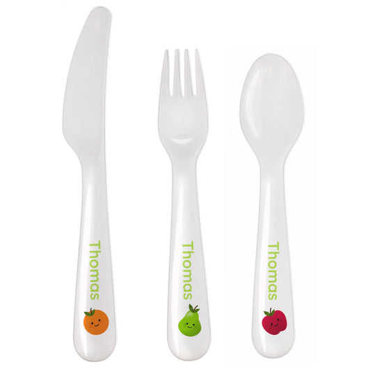 Personalised Healthy Eating Children's Plastic Cutlery