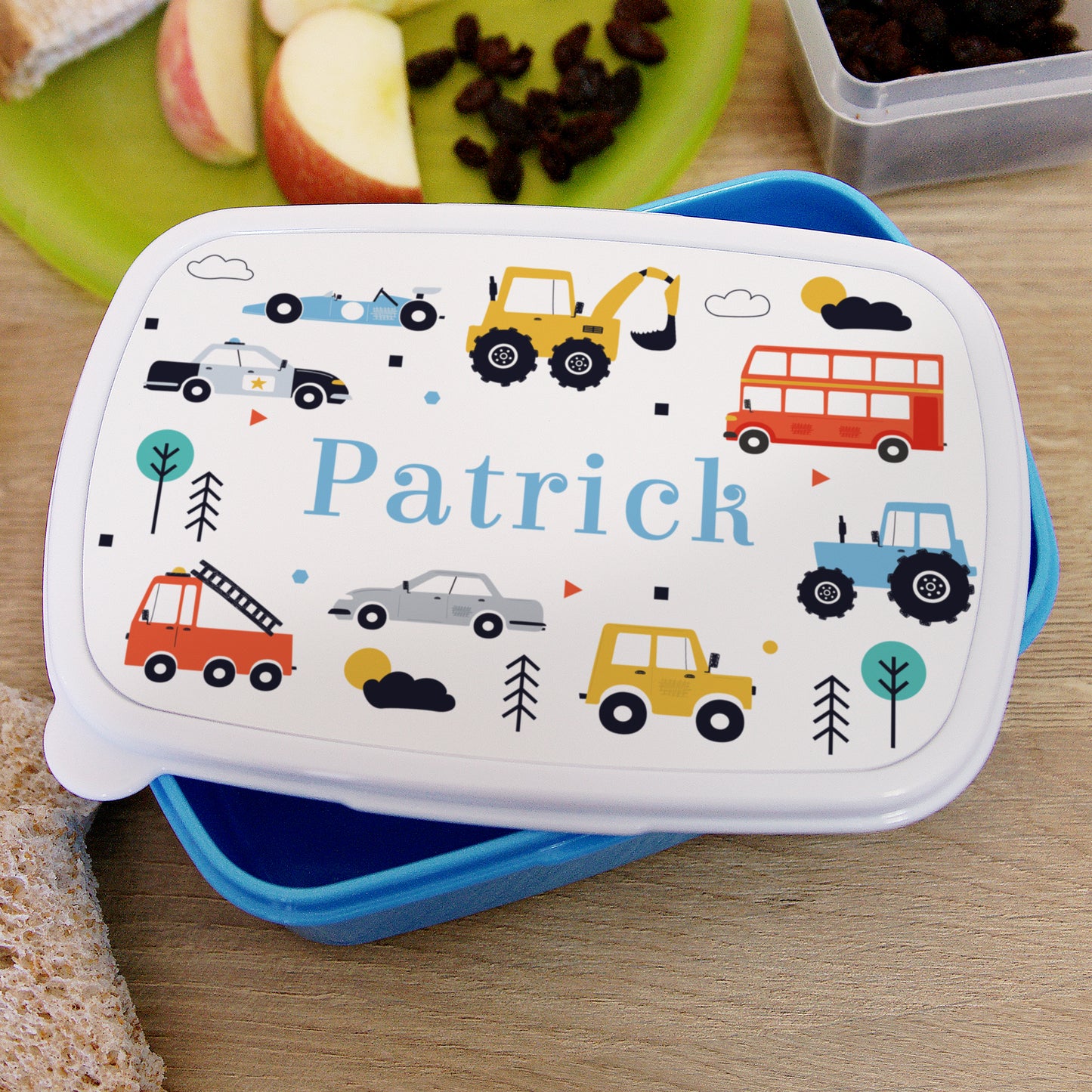 Personalised Vehicles Blue Lunch Box