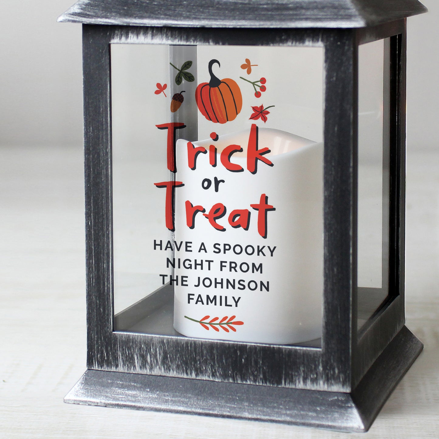 Personalised Trick or Treat Halloween Lantern 27cm