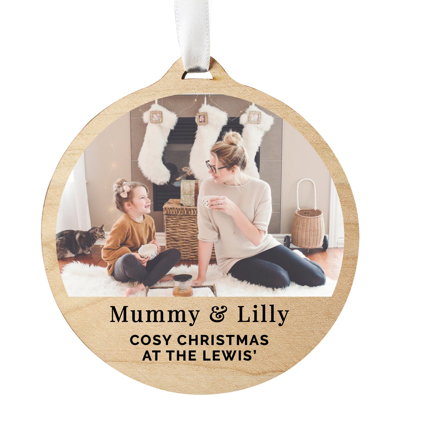 Personalised Photo Round Wooden Decoration