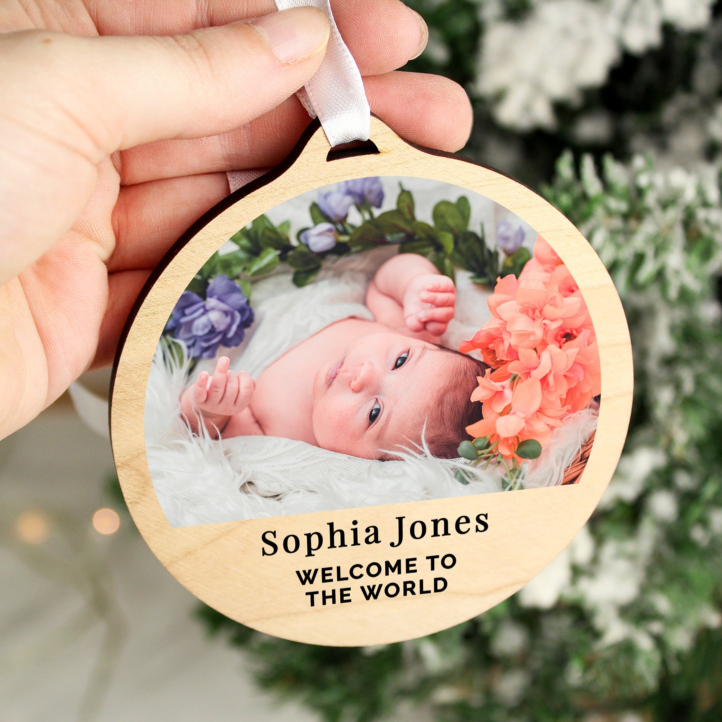 Personalised Photo Round Wooden Decoration