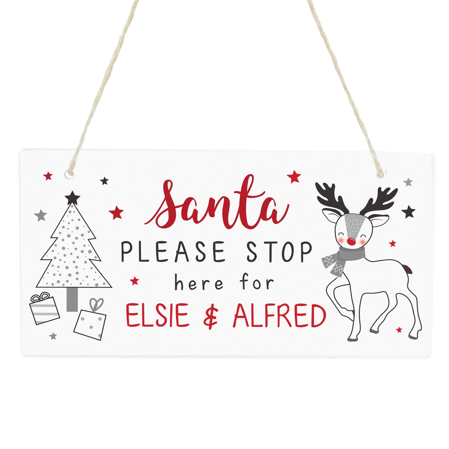 Personalised Rudolph Santa Please Stop Here Sign