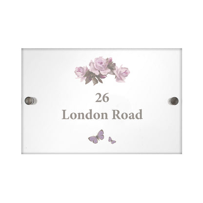 Personalised Vintage Rose Acrylic House Sign