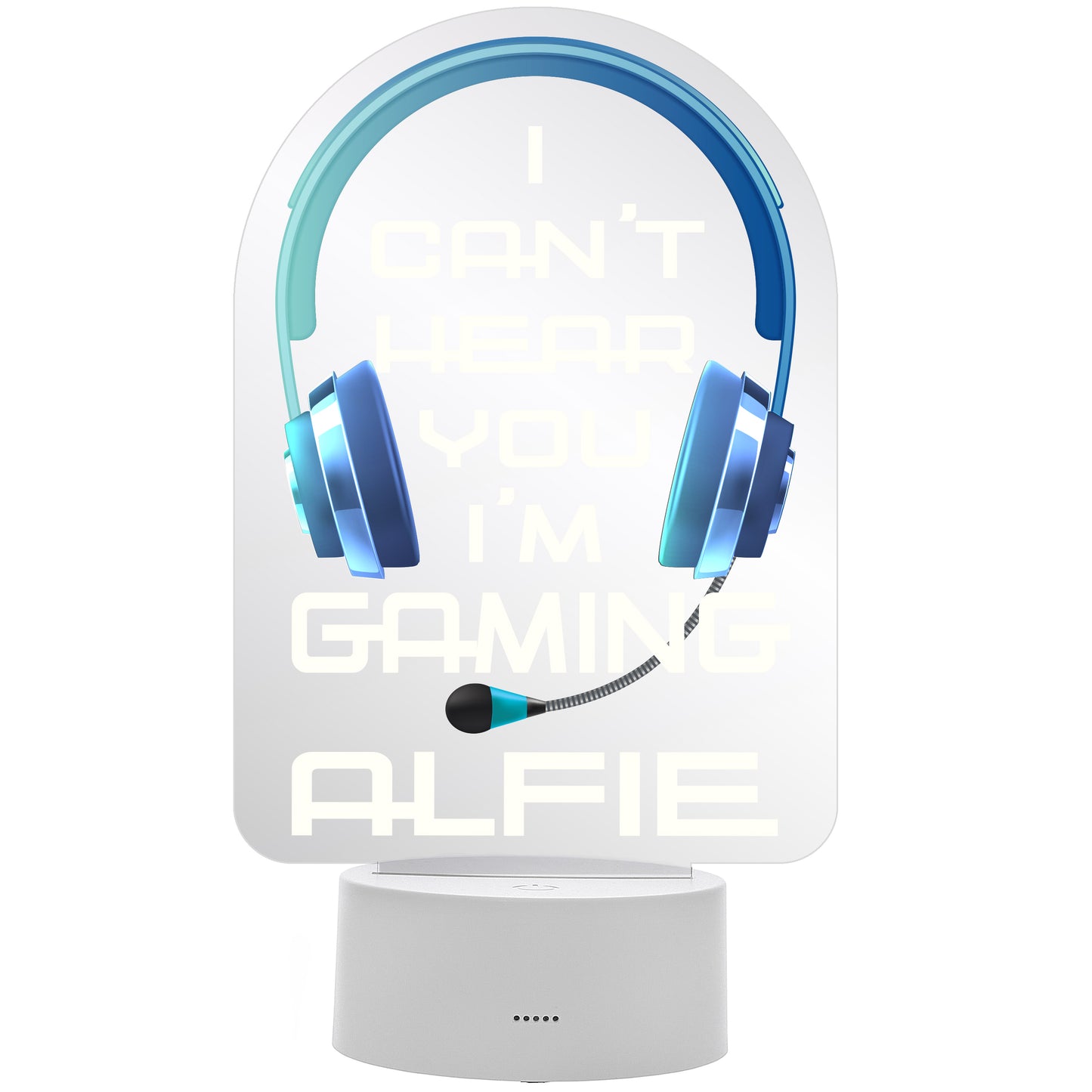 Personalised Blue Gaming LED Colour Changing Night Light