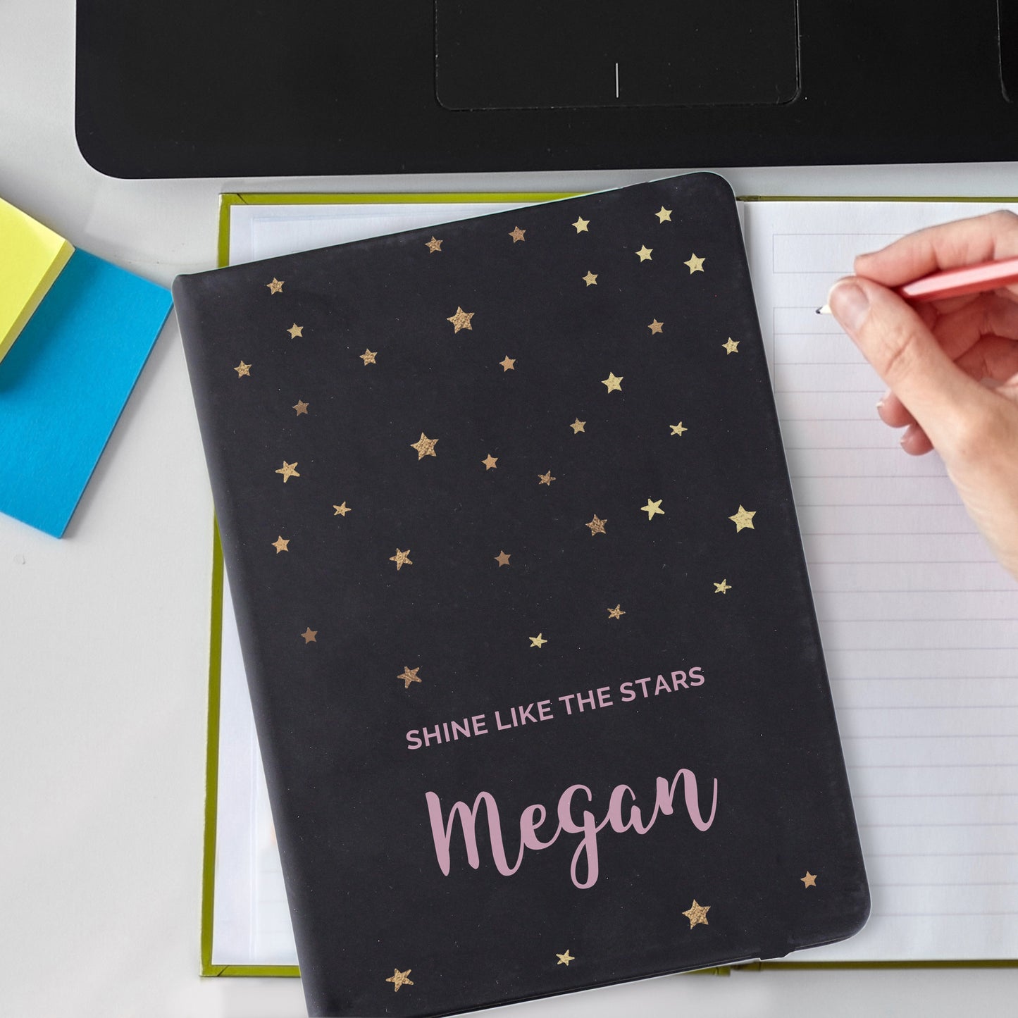 A5 Notebook Personalised Starry Black Hardback