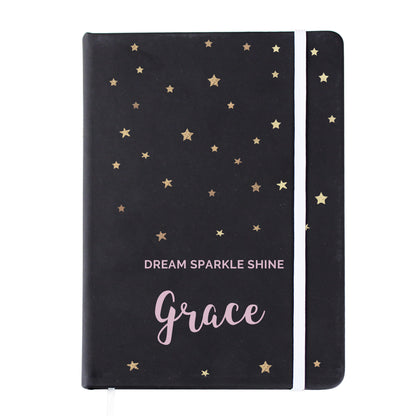 A5 Notebook Personalised Starry Black Hardback