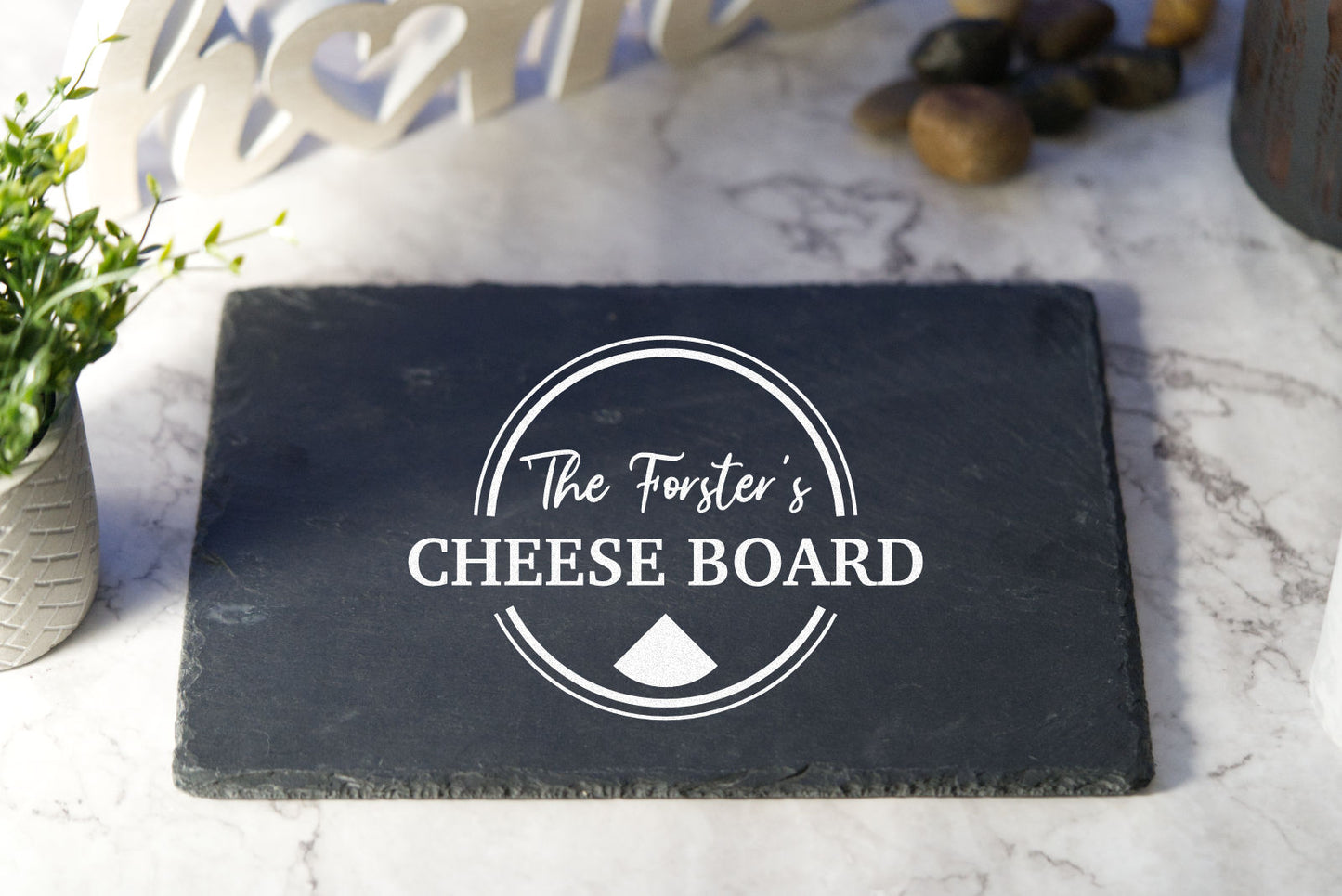 Slate Cheese Board Serving Tray Platter Personalised with Name