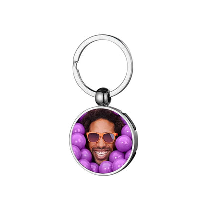 Round Clock Metal Keyring