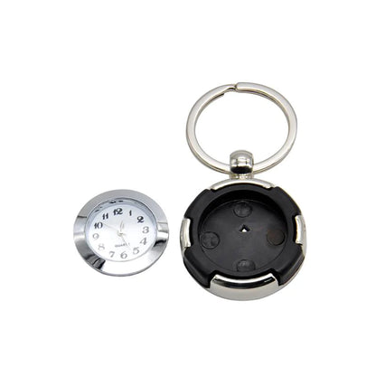 Round Clock Metal Keyring