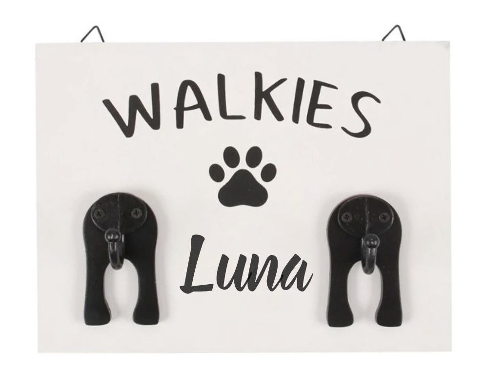 Personalised Walkies Dog Lead Wall Hook