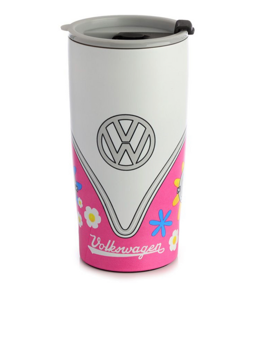 Volkswagen Stainless Steel Camper Surf Adventure Reusable Mug Blue/Pink 500ml
