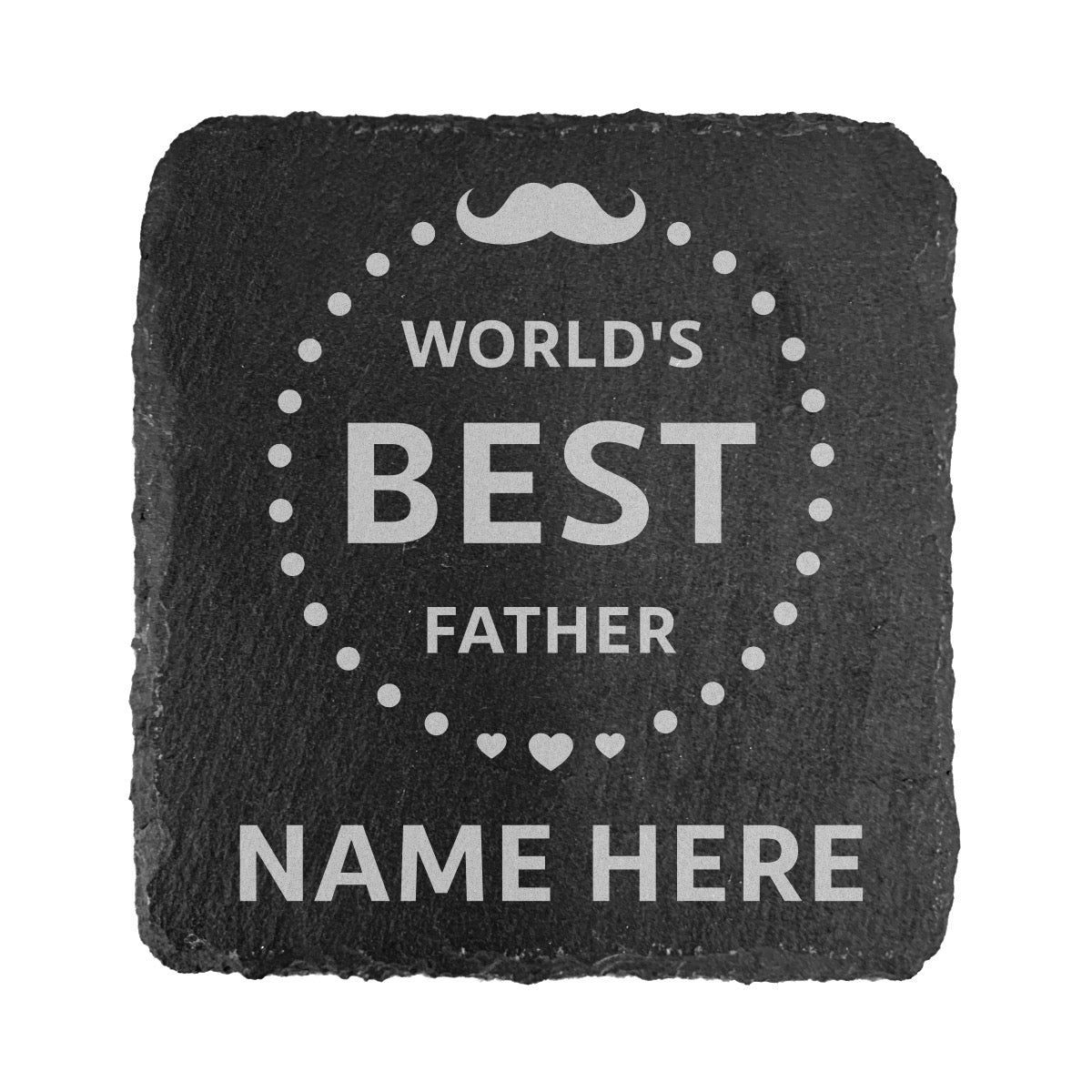 Personalised Engraved Worlds Best Father Slate Coaster