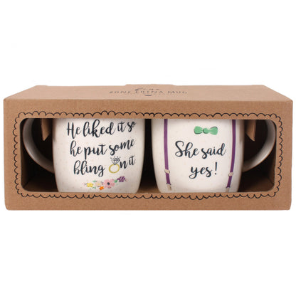She Said Yes Mugs Set of 2