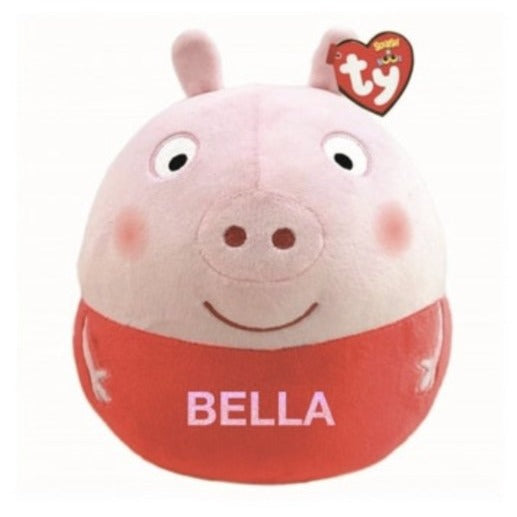 Personalised Ty Squish-a-Boos Peppa Pig 14 Inch Plush