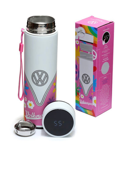 Personalised Engraved Volkswagen VW T1 Camper Stainless Steel Flask Hot & Cold Insulated Digital Thermometer