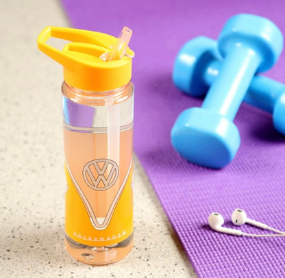 Shatterproof Tritan Reusable 550ml PVC Water Bottle with Flip Straw Volkswagen VW T1 Camper Bus