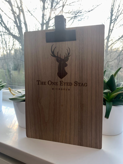 Menu Boards Engraved Wooden Personalised Clipboard A4 (Pack of 10)