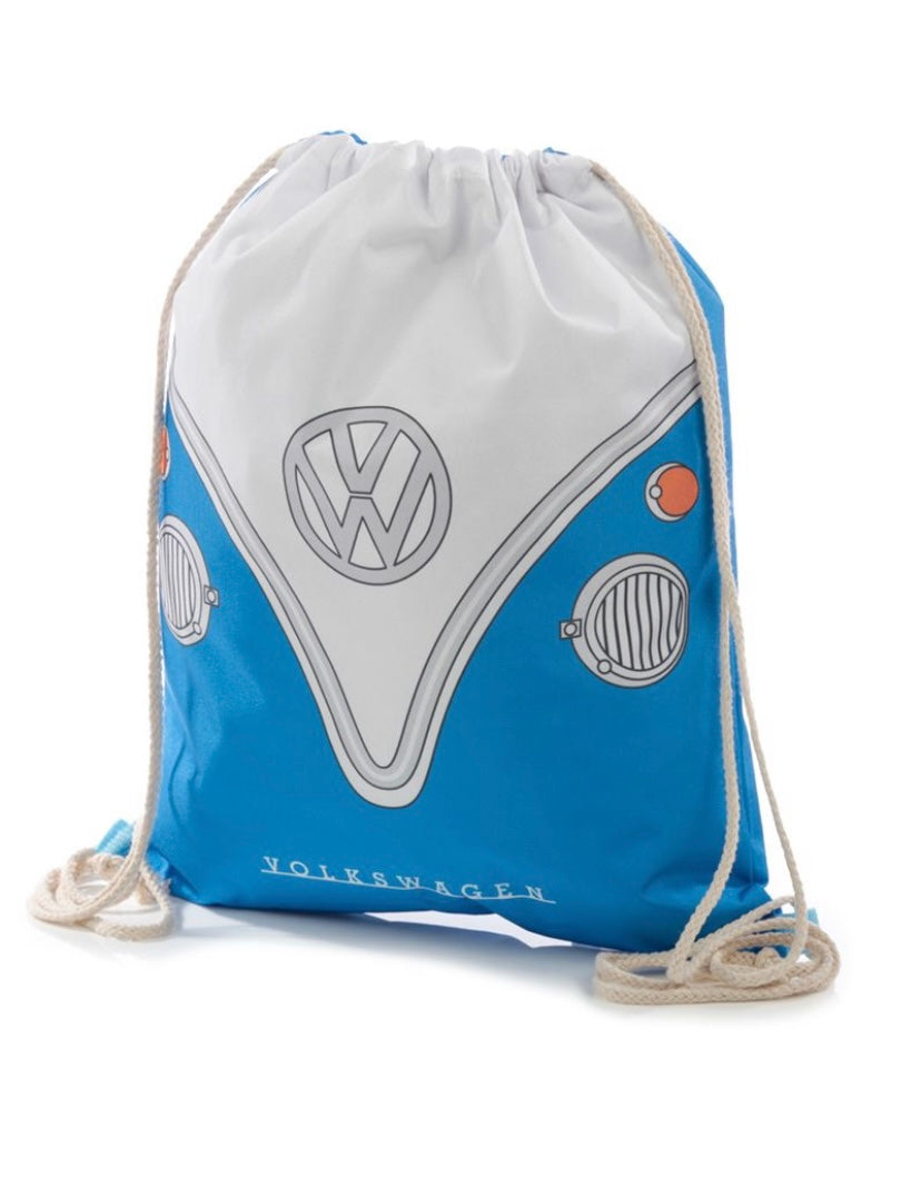 Personalised Volkswagen VW T1 Camper Bus Drawstring Bag Red/Blue