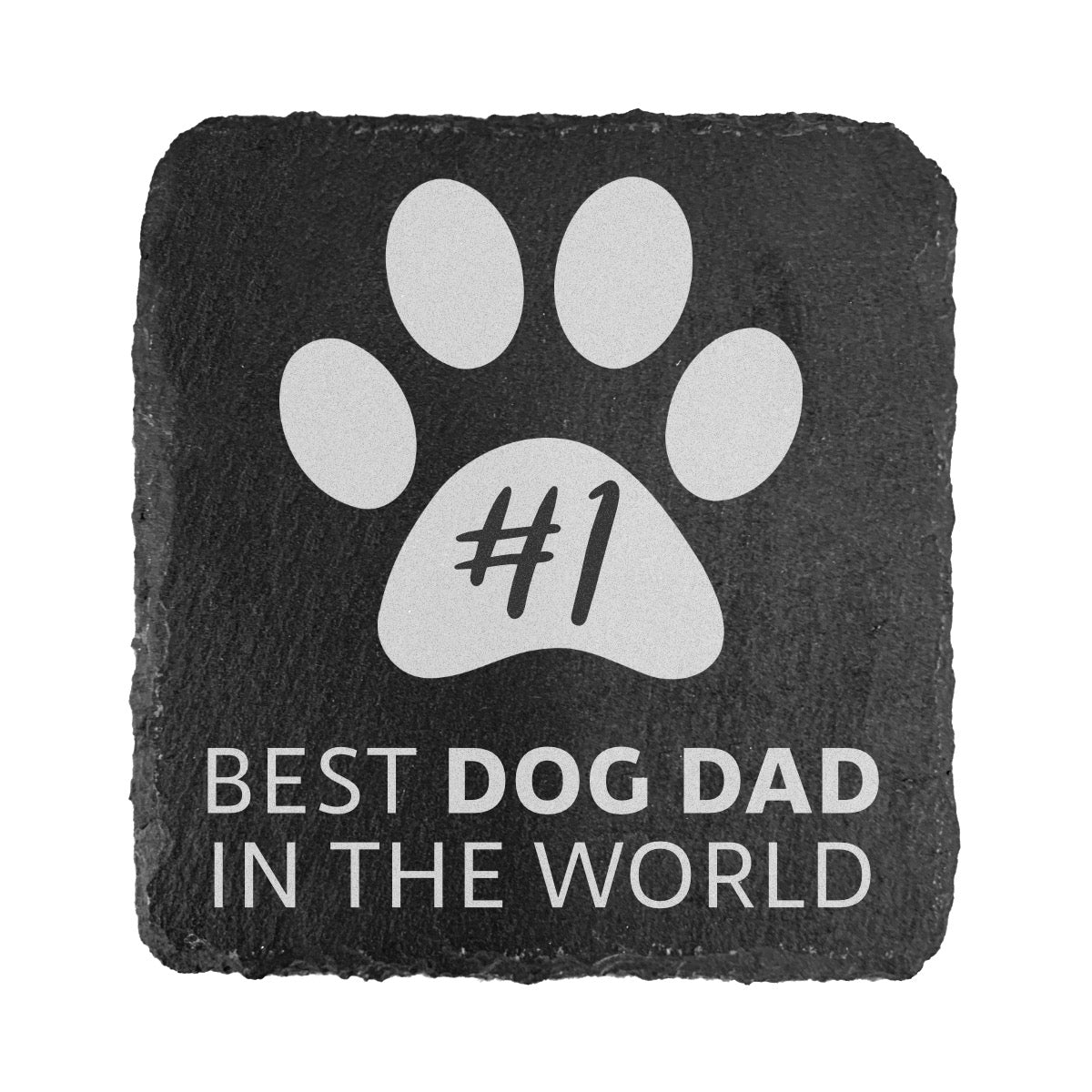 Engraved Black Slate Coaster Best Dog Dad