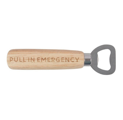 Engraved Pull In Emergency Wooden Bottle Opener