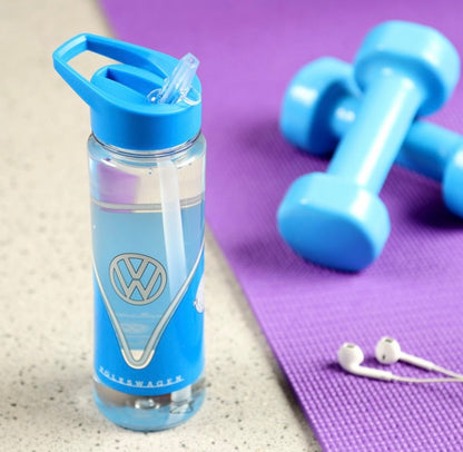 Shatterproof Tritan Reusable 550ml PVC Water Bottle with Flip Straw Volkswagen VW T1 Camper Bus