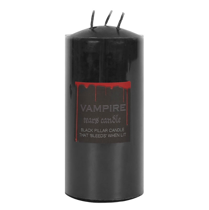 Black Pillar Vampire Candle with Red Tears 15cm
