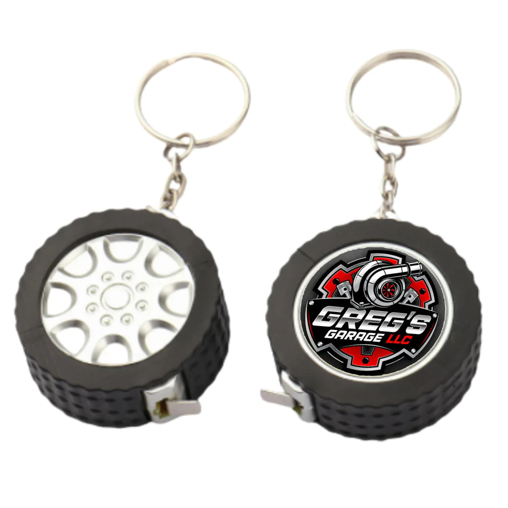 Tyre Style Tape Measure Keyring x10