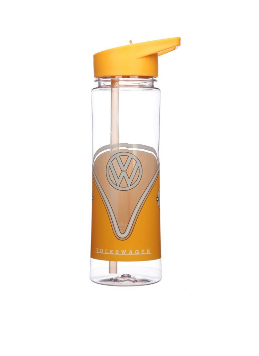 Shatterproof Tritan Reusable 550ml PVC Water Bottle with Flip Straw Volkswagen VW T1 Camper Bus