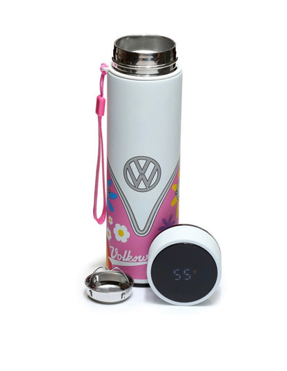 Personalised Engraved Volkswagen VW T1 Camper Stainless Steel Flask Hot & Cold Insulated Digital Thermometer