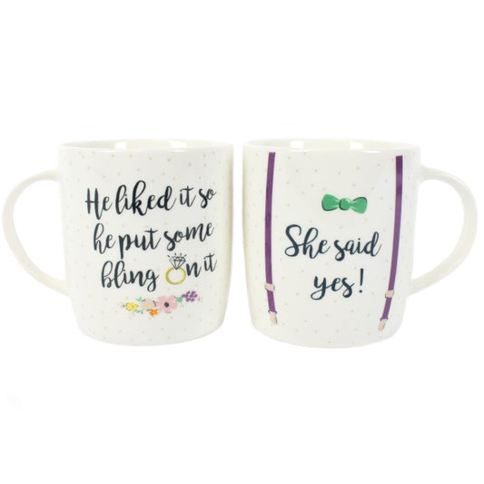 She Said Yes Mugs Set of 2