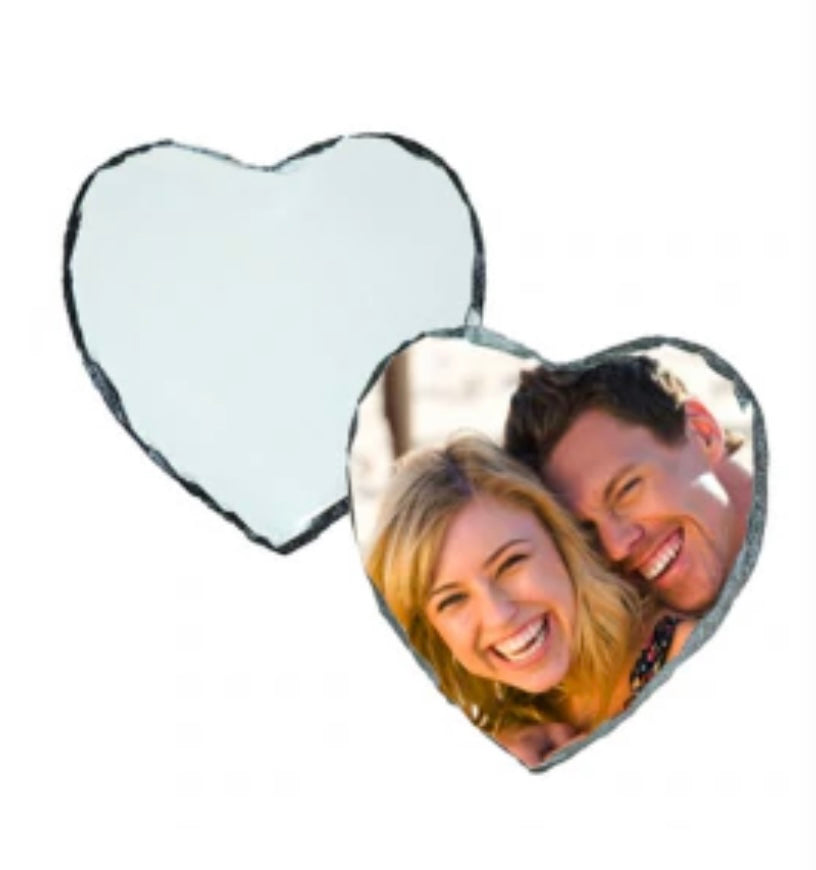 Personalised Heart Shaped Slate Photo