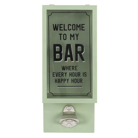 Green Garden Bar Wall Mounted Bottle Opener Plaque