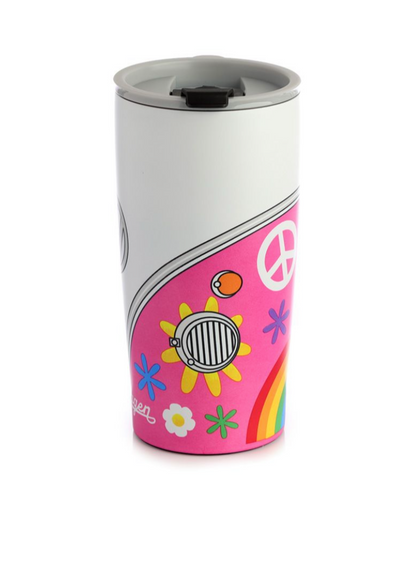 Volkswagen Stainless Steel Camper Surf Adventure Reusable Mug Blue/Pink 500ml