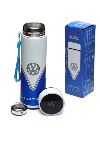 Personalised Engraved Volkswagen VW T1 Camper Stainless Steel Flask Hot & Cold Insulated Digital Thermometer
