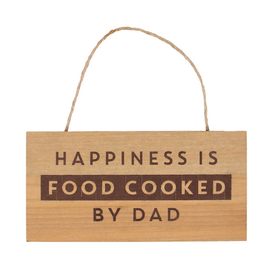 Food Cooked By Dad Wooden Hanging Sign