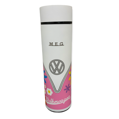 Personalised Engraved Volkswagen VW T1 Camper Stainless Steel Flask Hot & Cold Insulated Digital Thermometer