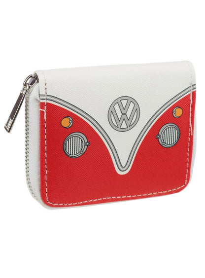 Volkswagen VW T1 Camper Van Zip Around Wallet Purse Red/Blue