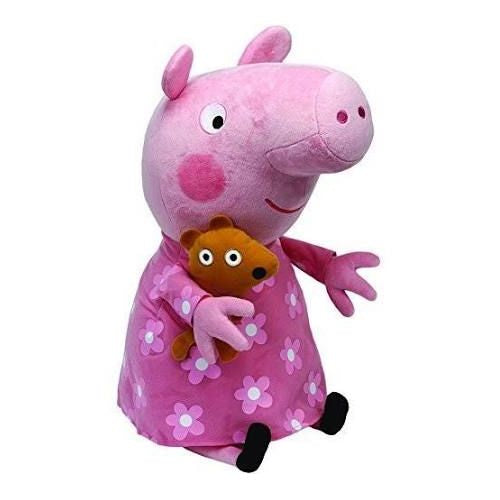 Ty Beanies Peppa Pig in Pink Floral Nightie Large 15 Inch Plush