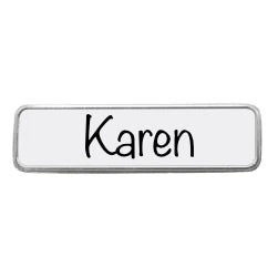 Business Rectangle Name Badge with Pin