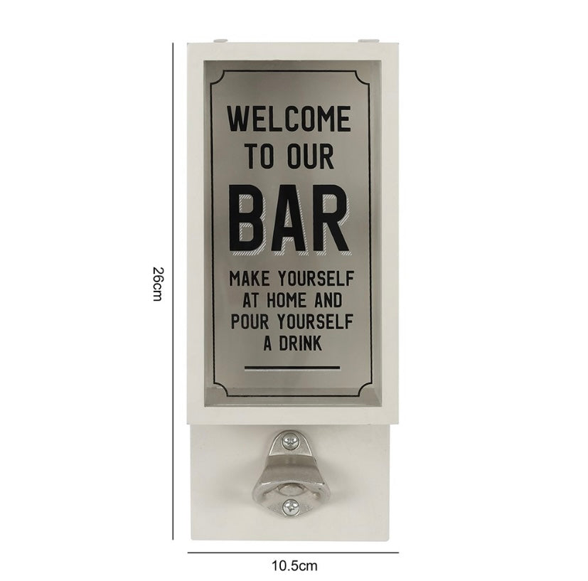 Grey Garden Bar Wall Mounted Bottle Opener Plaque