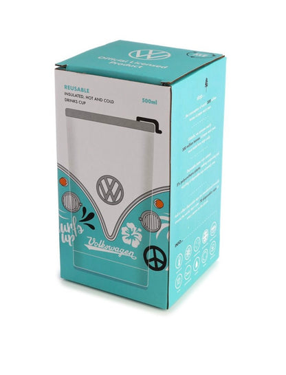 Volkswagen Stainless Steel Camper Surf Adventure Reusable Mug Blue/Pink 500ml