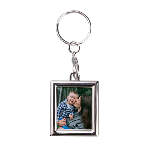 Stainless Steel Rectangle Framed Keyring x10