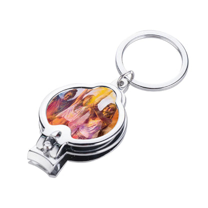 Personalised Metal Keyring With Nail Clipper and Bottle Opener