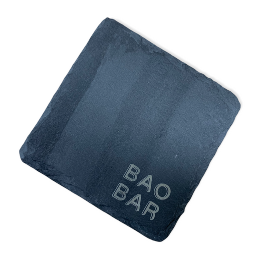 Personalised Engraved Rough Edge Slate Coaster Business Logo