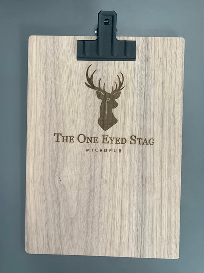 Engraved Wooden Personalised Clipboard Menu Boards A4 - Individual