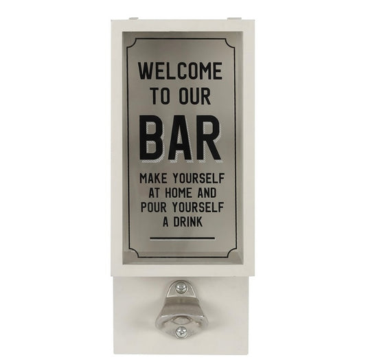 Grey Garden Bar Wall Mounted Bottle Opener Plaque