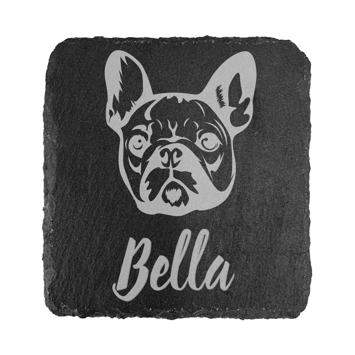 Personalised French Bulldog Dog Slate Coaster Name Gift Engraved Memorial
