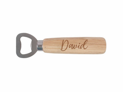 Engraved Pull In Emergency Wooden Bottle Opener