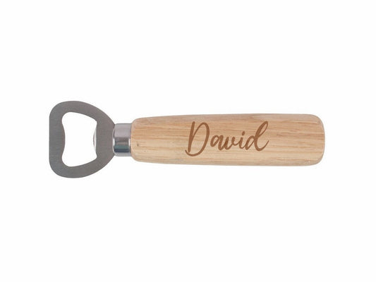 Engraved Pull In Emergency Wooden Bottle Opener