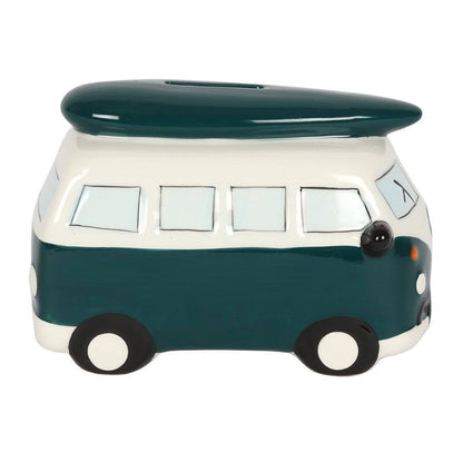 Green Classic Campervan Style Ceramic Money Box